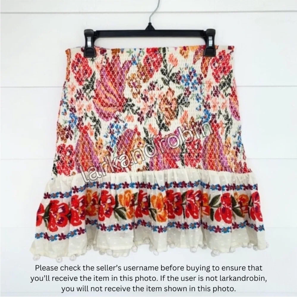 NEW Anthropologie Farm Rio Spring Bananas Mini Skirt Medium